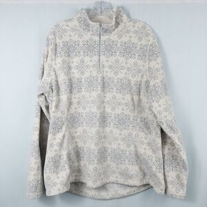 Gander Mountain Guide Series 1/4 Zip Fleece Womens XL Fair Isle Snowflake Winter